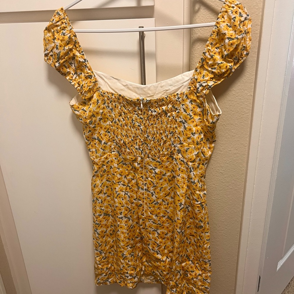 Yellow mini sundress with sunflowers